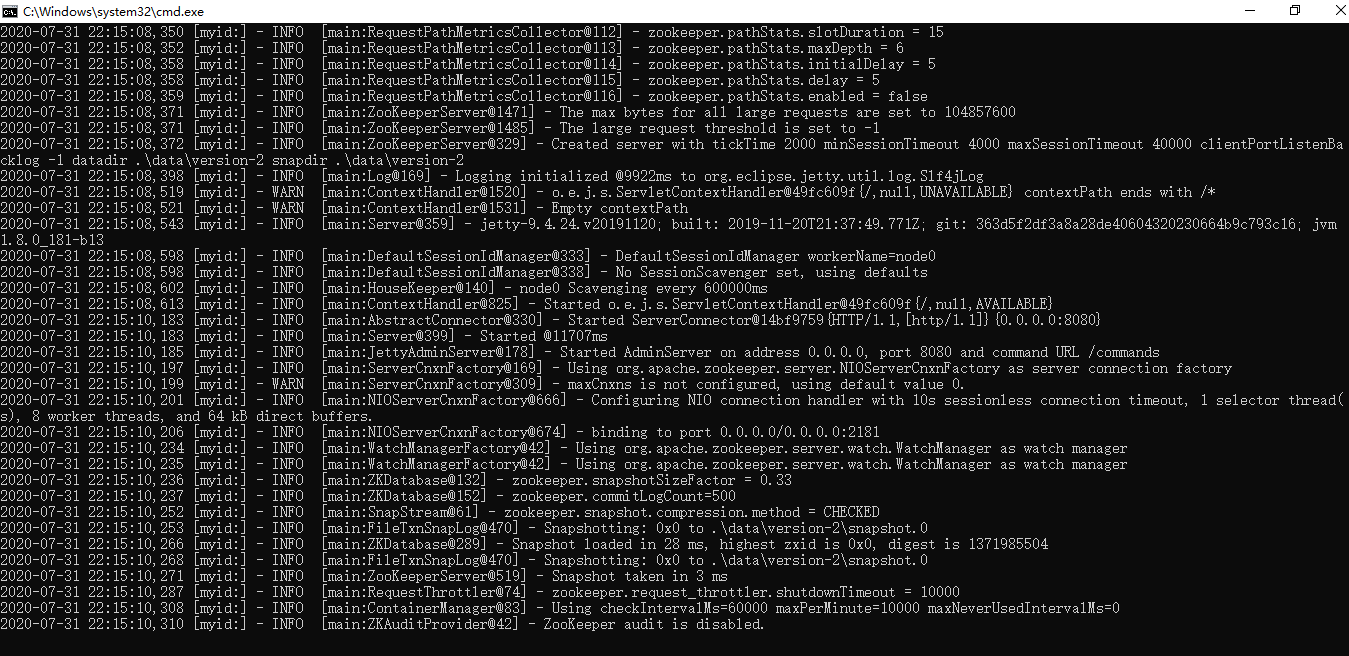 Windows下部署 ZooKeeper（单机）