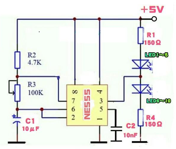 NE555引脚、内部结构、闪光电路介绍