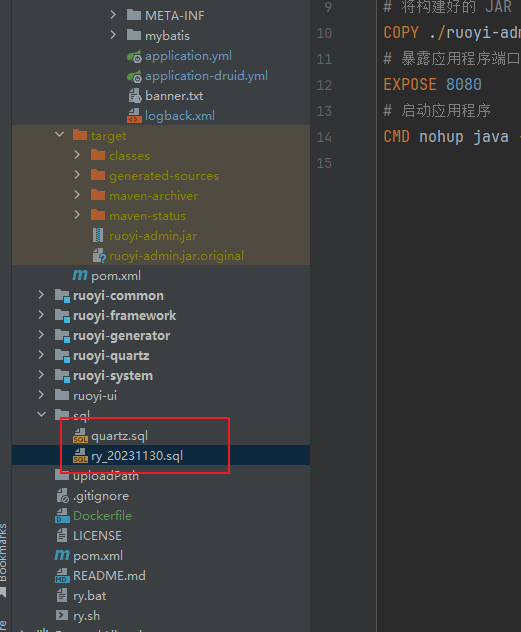 Docker Compose 部署若依前后端分离版