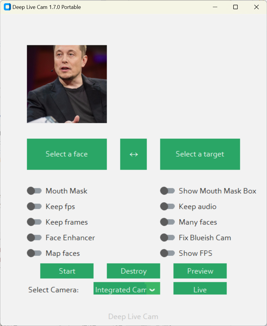 Deep-Live-Cam 实时 AI 换脸