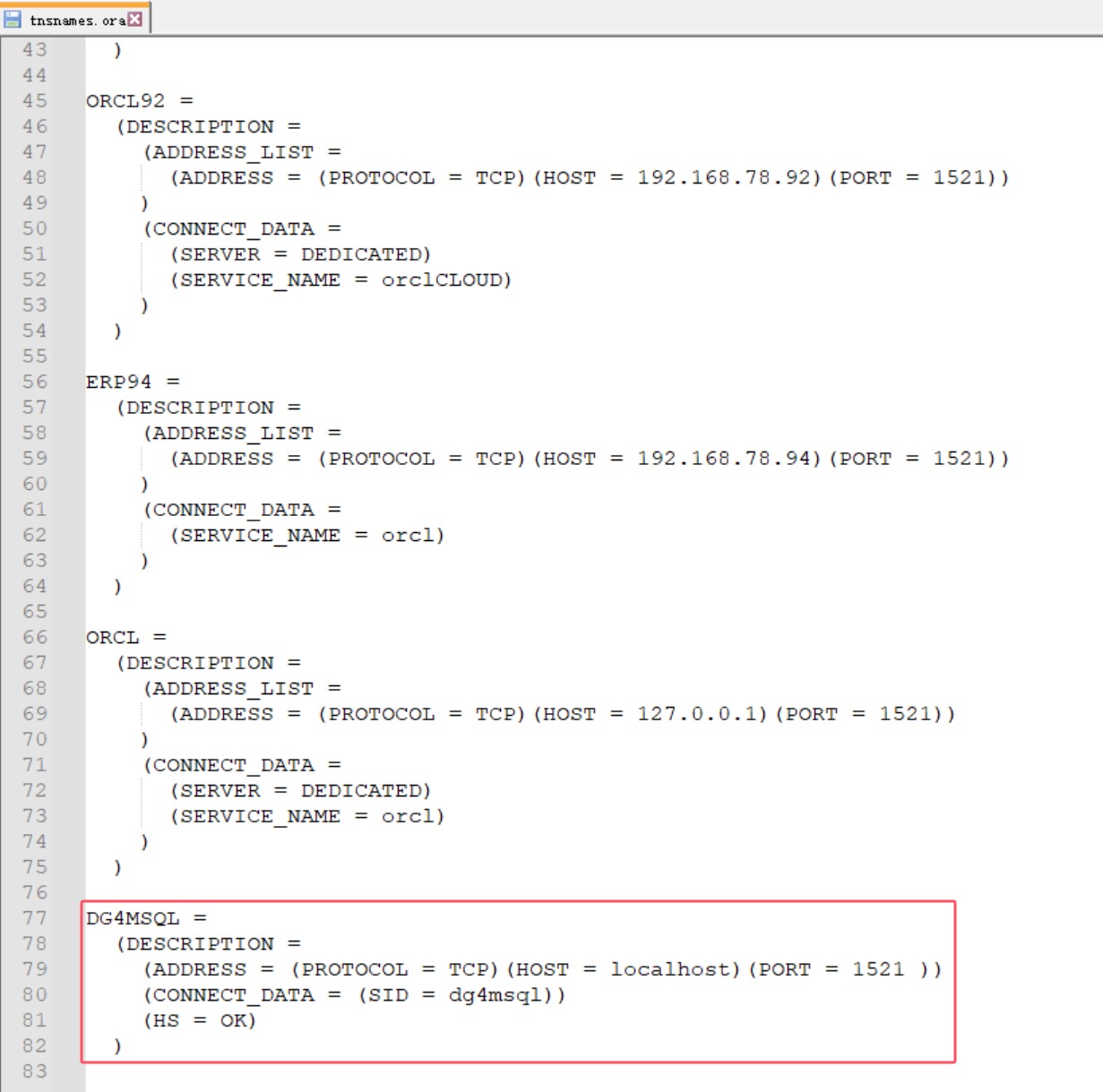 通过 Oracle GateWay，访问 SQLServer 数据库