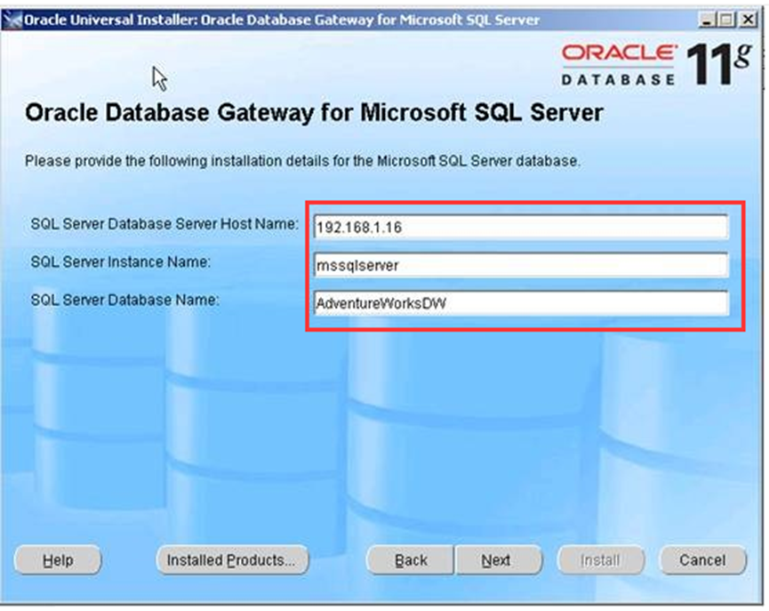 通过 Oracle GateWay，访问 SQLServer 数据库